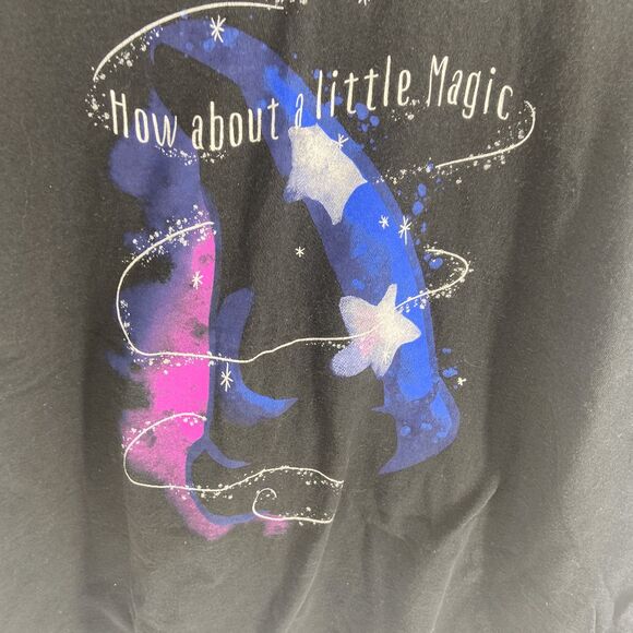 Disney Women's Black Fantasia Magic Hat Print Graphic Short Sleeve T-Shirt Large - Picture 4 of 4